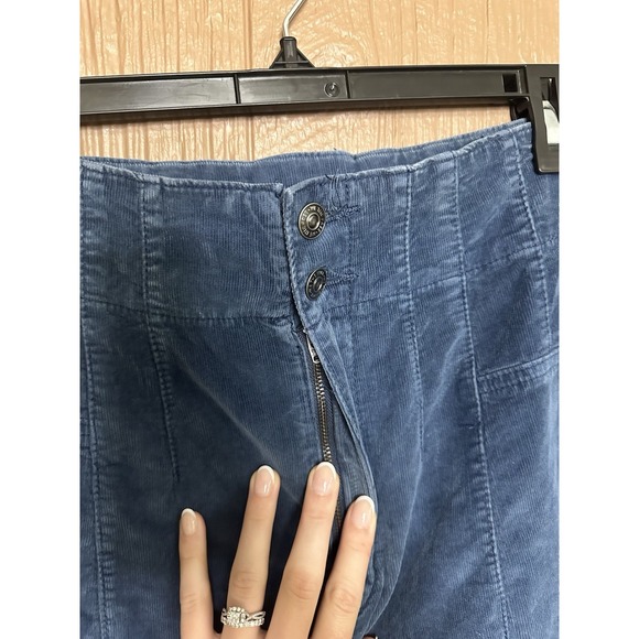 Free People We The Free Jayde High Rise Flare Corduroy Pants Size 30 Moody Blue - Picture 4 of 7